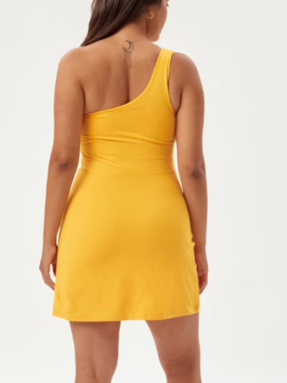 Girlfriend Collective Yellow Bianca One Shoulder Dress (NWOT) - Picture 2 of 7